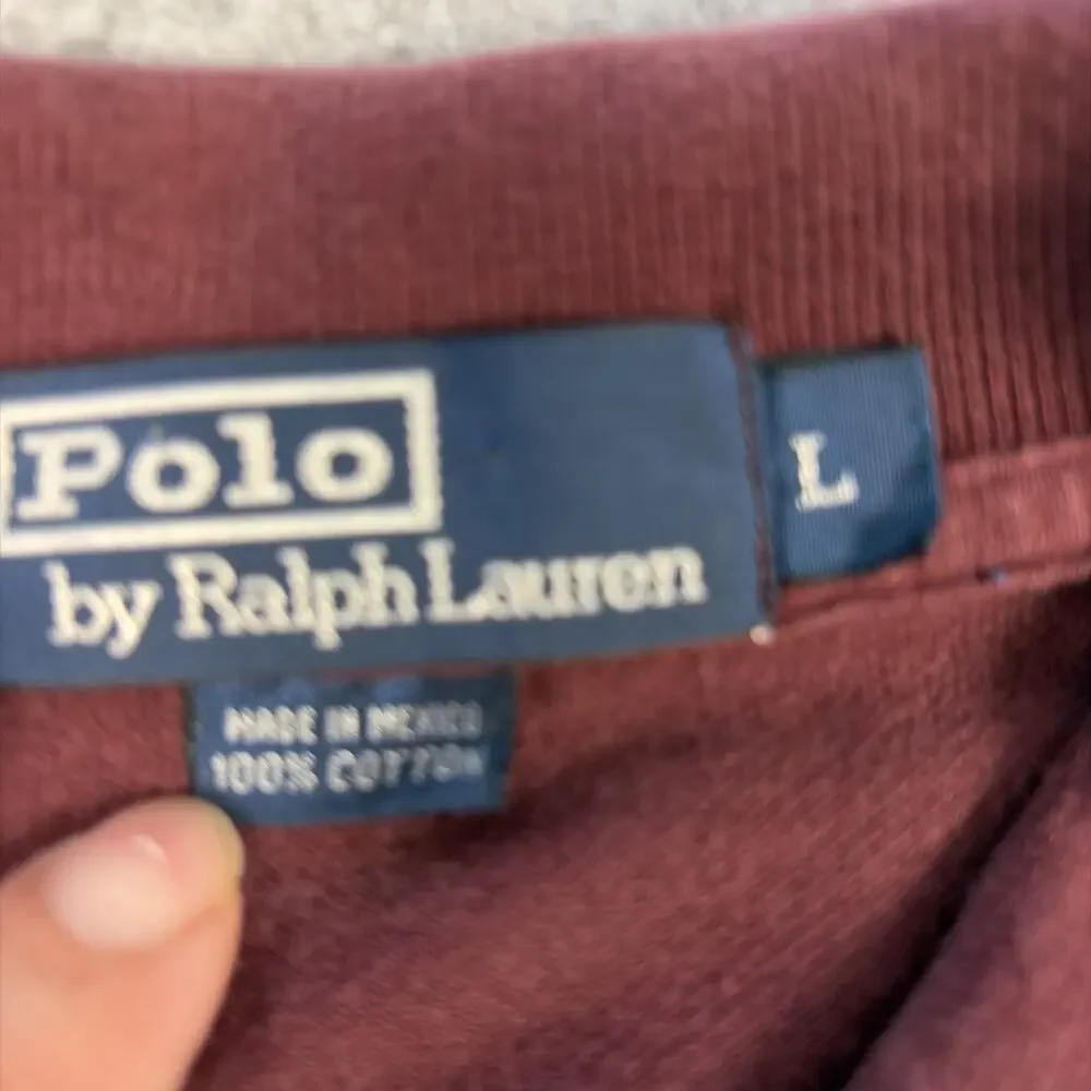 Ralph Lauren 100 % Cotton Burgundy Color Men Size Lg Polo Shirt